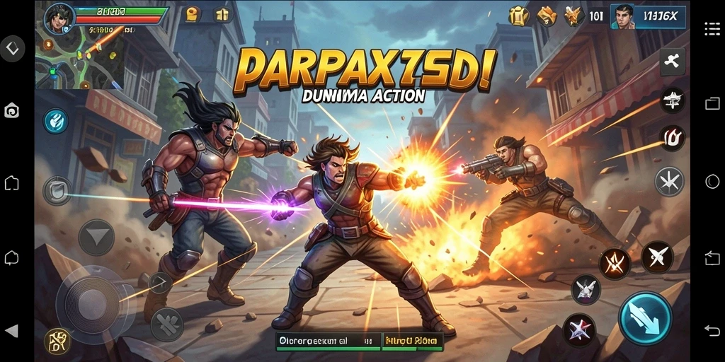 Tampilan gameplay seru dalam pertarungan intens di 116X.