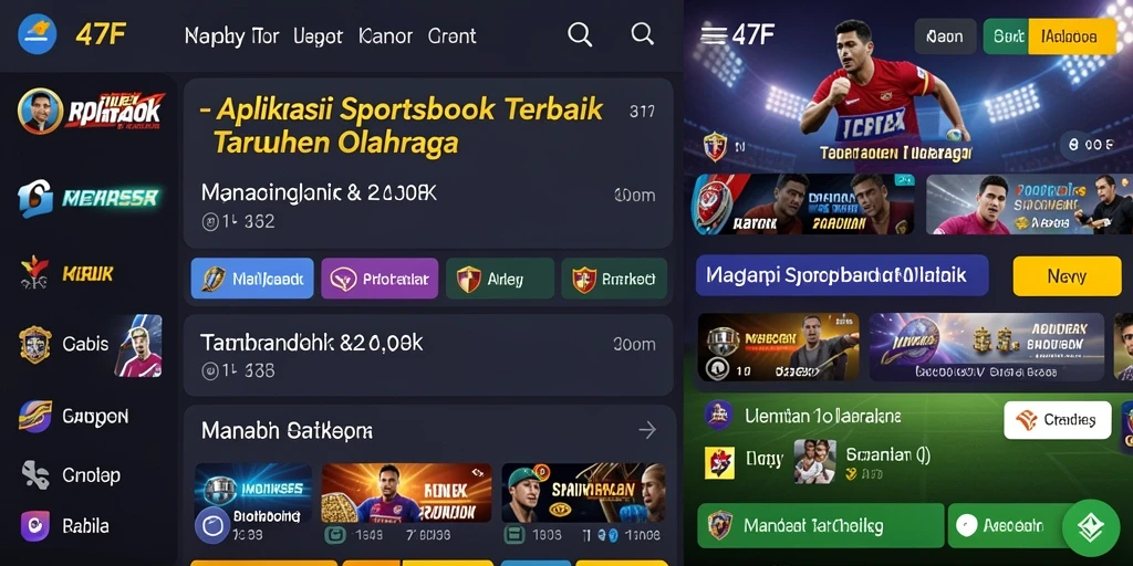 Tampilan utama gameplay 47F dengan berbagai opsi taruhan olahraga.