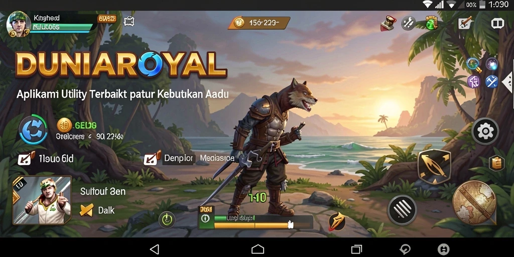 Screenshot DUNIAROYAL menampilkan antarmuka intuitif aplikasi Utility.