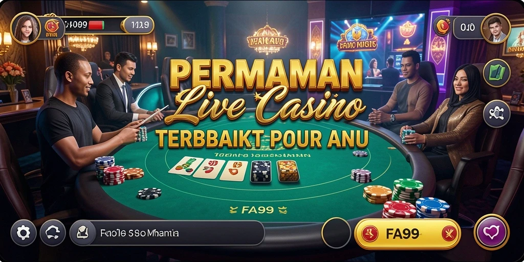 Screenshot gameplay Live Casino dengan dealer langsung yang ramah.