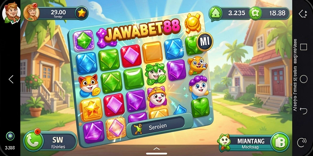 Tampilan gameplay JAWABET88 yang seru dan penuh warna.