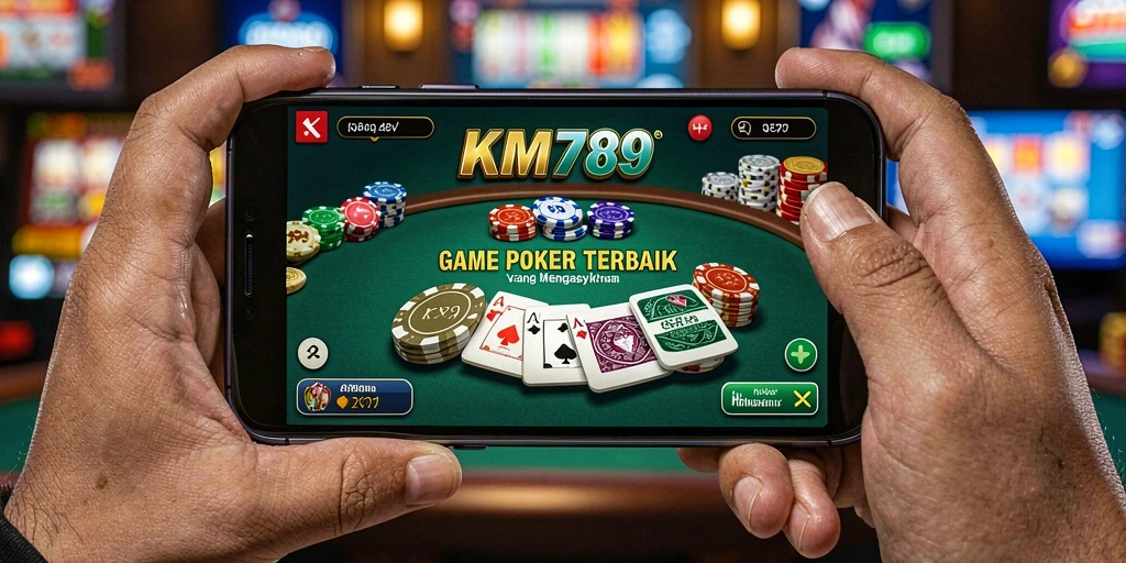 Tampilan menarik dari gameplay Poker di KM789 yang mendebarkan.