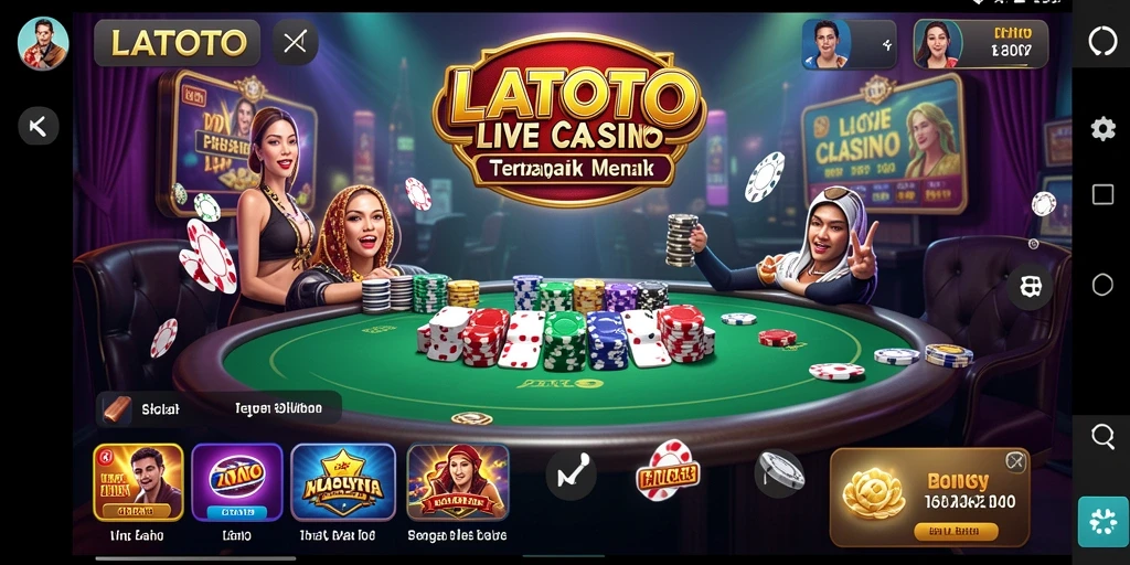 Tampilan gameplay LATOTO dengan dealer profesional di Live Casino.