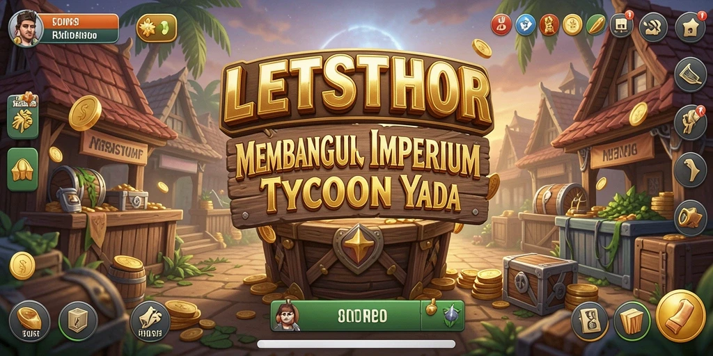 Tampilan gameplay LETSTHOR yang menampilkan pengelolaan bisnis yang seru.