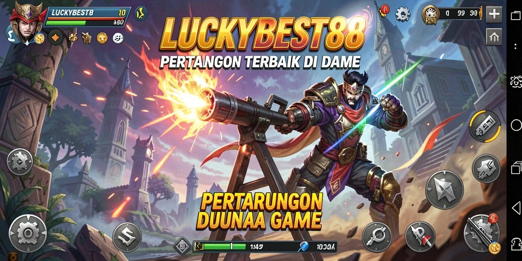 Screenshot LUCKYBEST88 menunjukkan pertarungan seru dengan karakter yang beraksi.