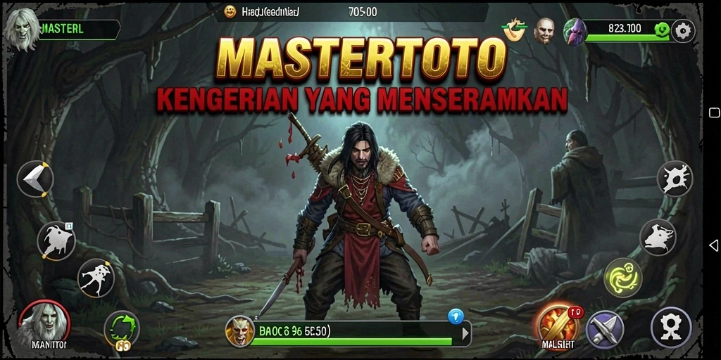 Tangkapan layar dari gameplay <strong>MASTERTOTO</strong> yang menampilkan suasana horor yang menyeramkan.