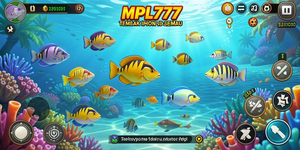 Tampilan gameplay seru dari MPL777 dalam menembak ikan.