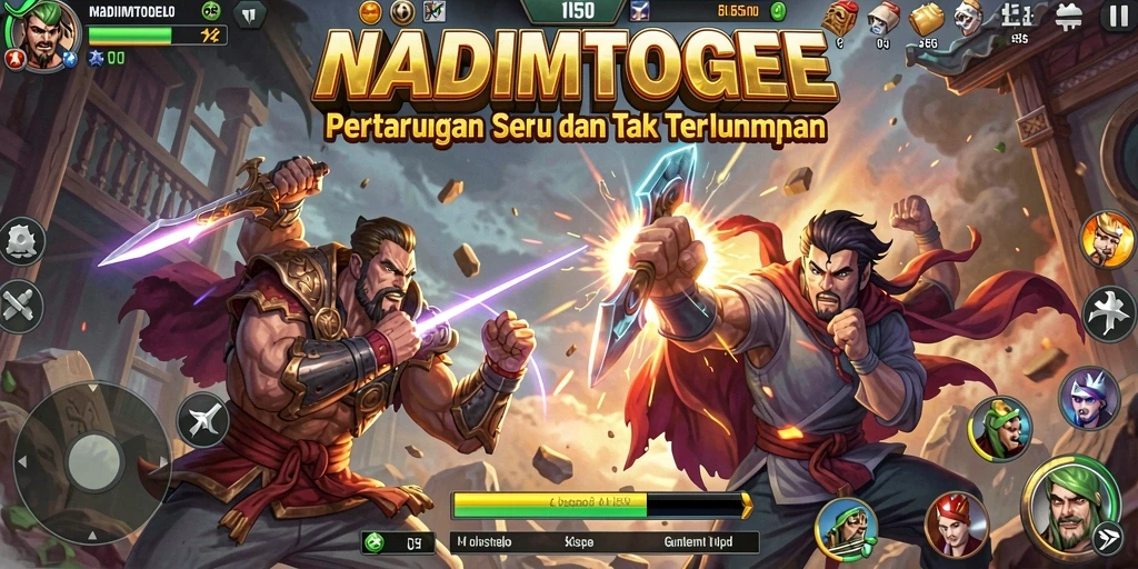 Tangkapan layar menunjukkan pertarungan mendebarkan dalam NADIMTOGEL.