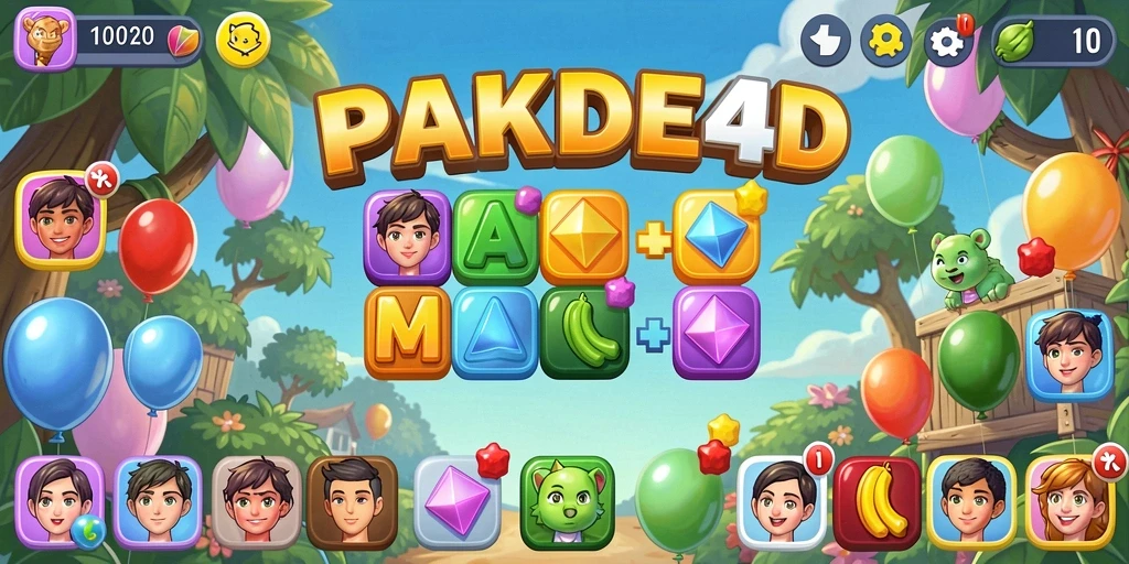 Screenshot gameplay PAKDE4D yang menampilkan aksi Match-3 yang seru.