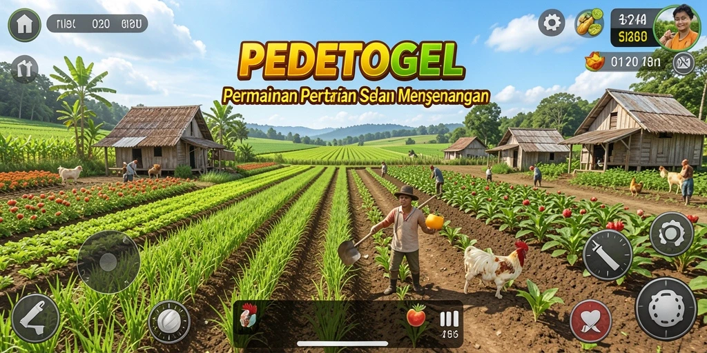 Tampilan gameplay <strong>PEDETOGEL</strong> yang menarik saat bertani.