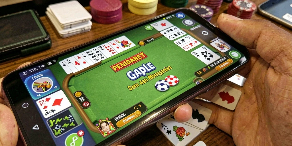 Tampilan gameplay seru dalam aplikasi Gaple PENIDABET.