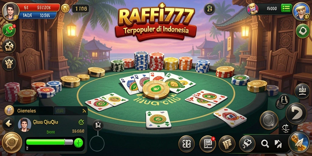 Tampilan menarik dari gameplay QiuQiu di RAFFI777.