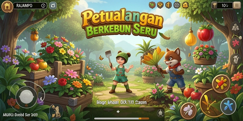 Tampilan menarik dari gameplay berkebun RAJAMPO.