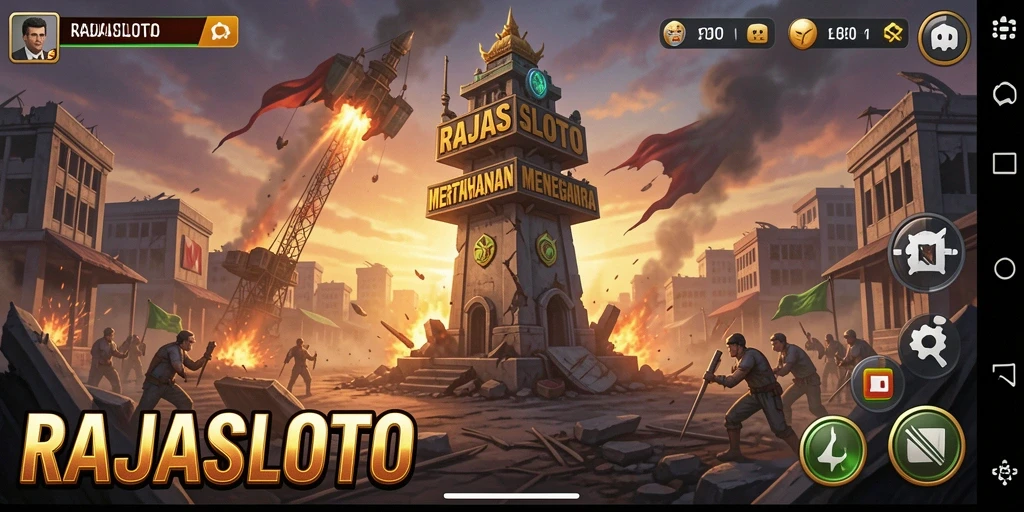 Screenshot utama RAJASLOTO yang menampilkan aksi Tower Defense yang mendebarkan.