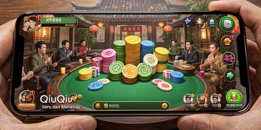 Tampilan gameplay QiuQiu yang mendebarkan di RP888.