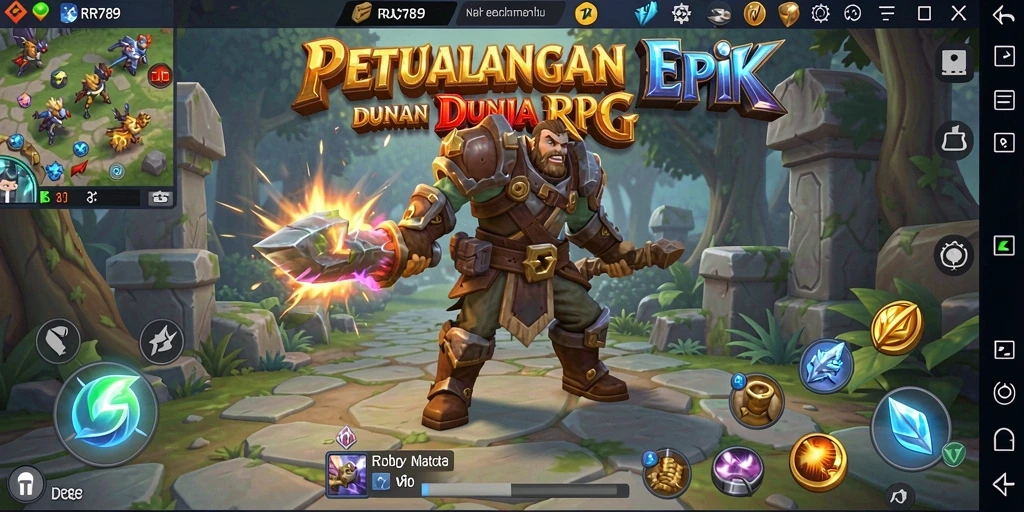 Tampilan gameplay menarik dari RR789 dalam dunia RPG yang epik.