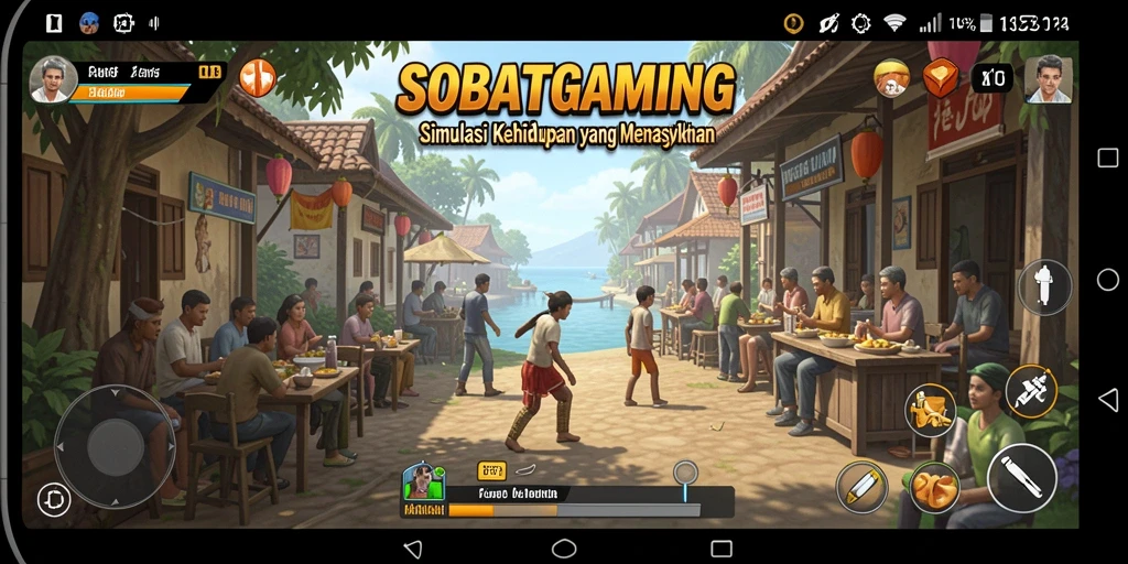 Screenshot gameplay SOBATGAMING yang menampilkan interaksi karakter.