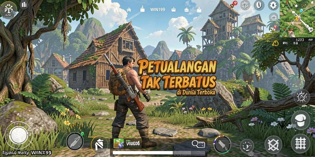 Tangkapan layar dari gameplay <strong>WIN199</strong> menunjukkan petualangan di dunia terbuka.